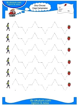 Çocuklar İçin Çizgi Çalışma Sayfaları 